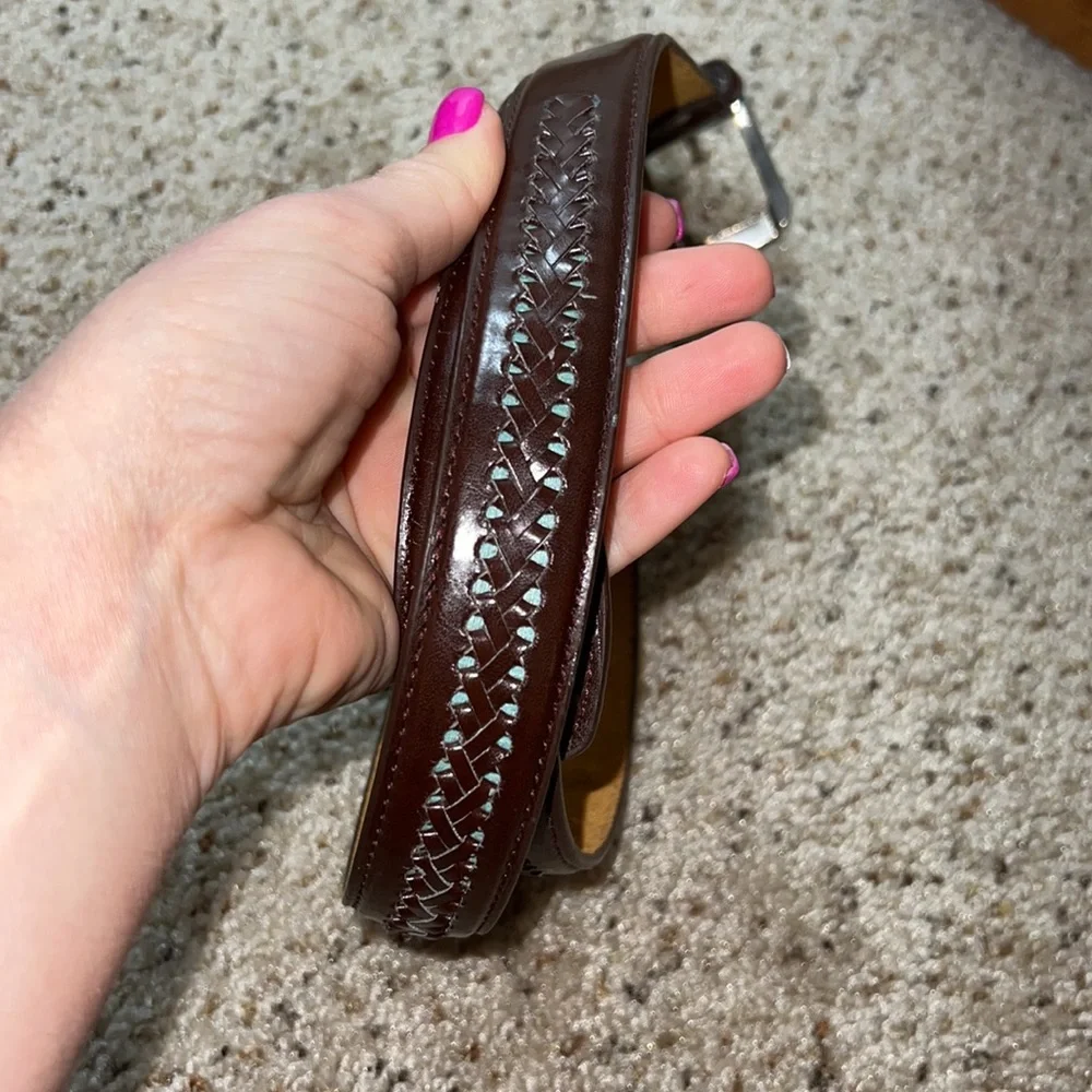 Genuine Leather Italian Design‎ Woven Leather Belt- XL